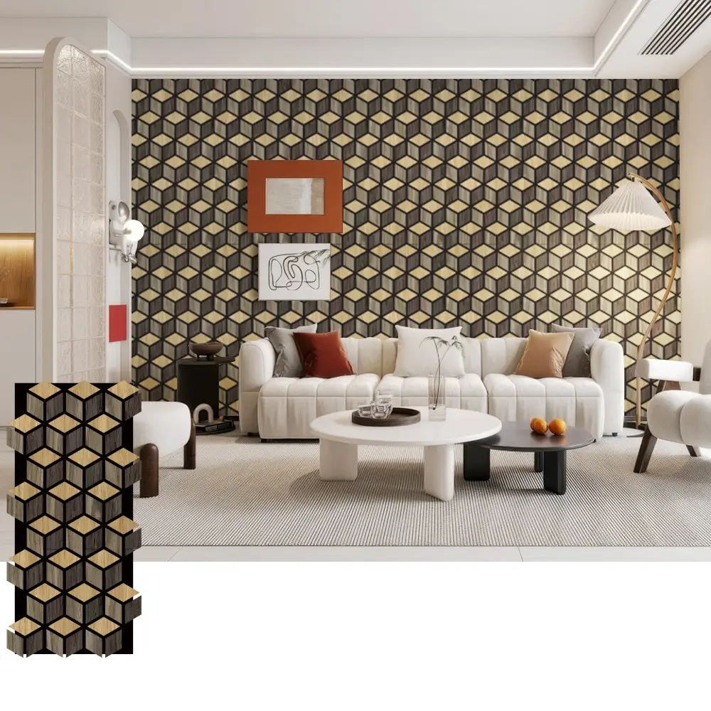 Εύκολη τοποθέτηση πάνελ τοίχου από ακουστικό ξύλο για εσωτερική χρήση