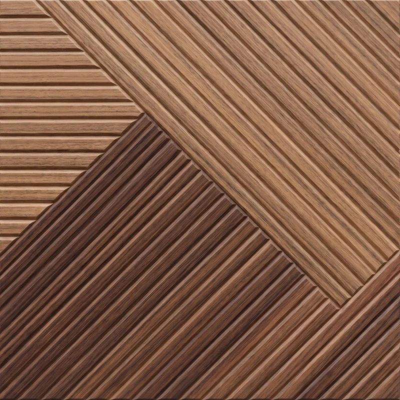 Wonear 3D UV Printed Grooved PET Dual-Tone Panel Walnut Wonear 3D UV Printed Grooved PET Dual-Tone Panel Walnut